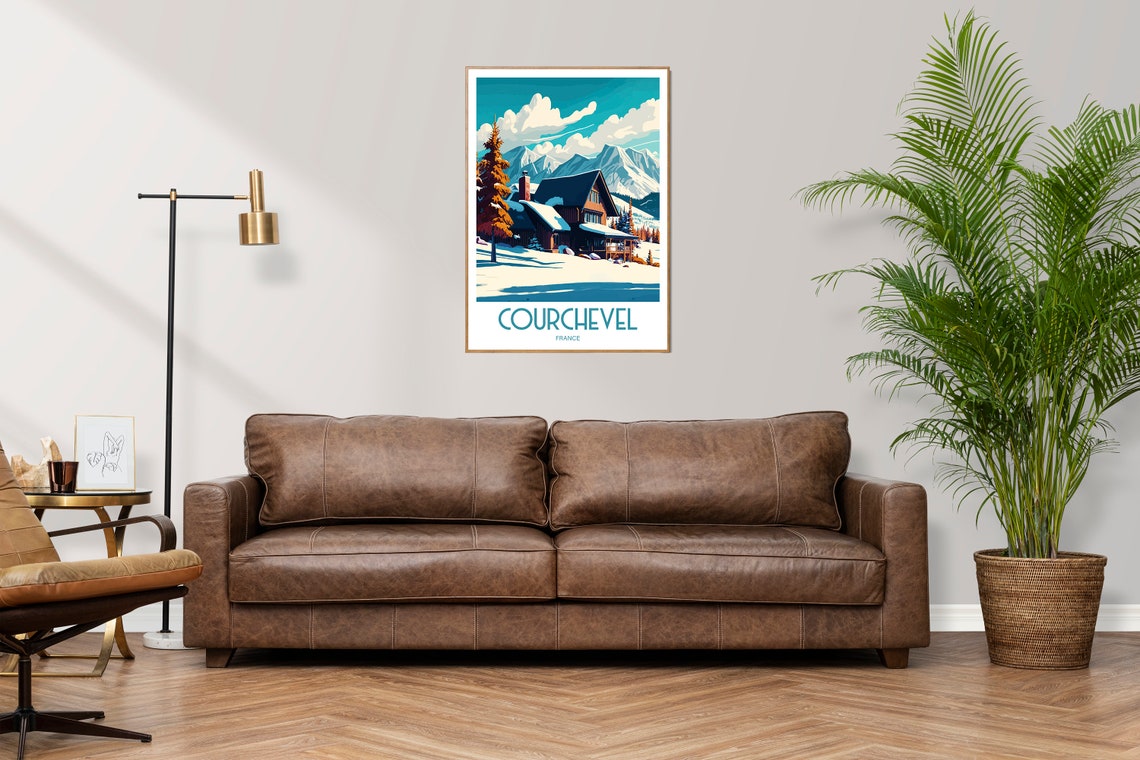 Courchevel Travel Print Wall Art Courchevel Ski Resort Travel Poster Gift For Ski Resort France Wall Art Courchevel Wall Art Gift For France - Image 3