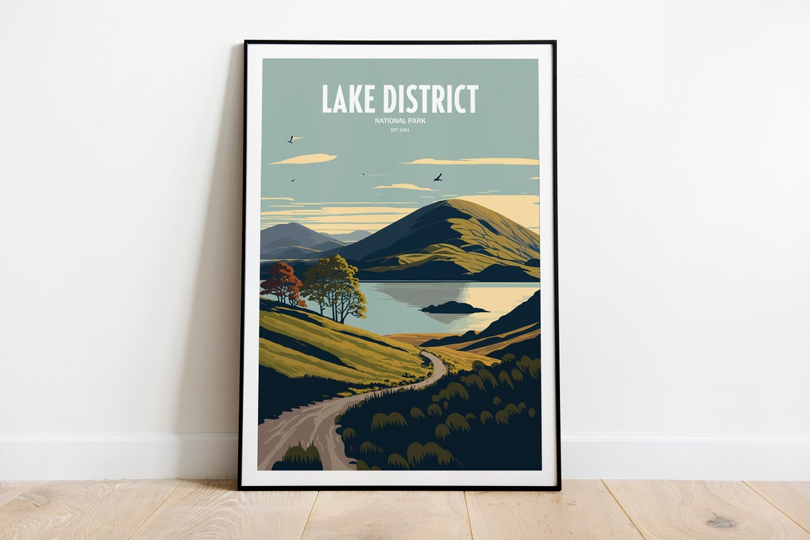 Lake District National Park Uk Travel Print Uk National Park Travel Art Lake District Travel Print Lake District Travel Poster