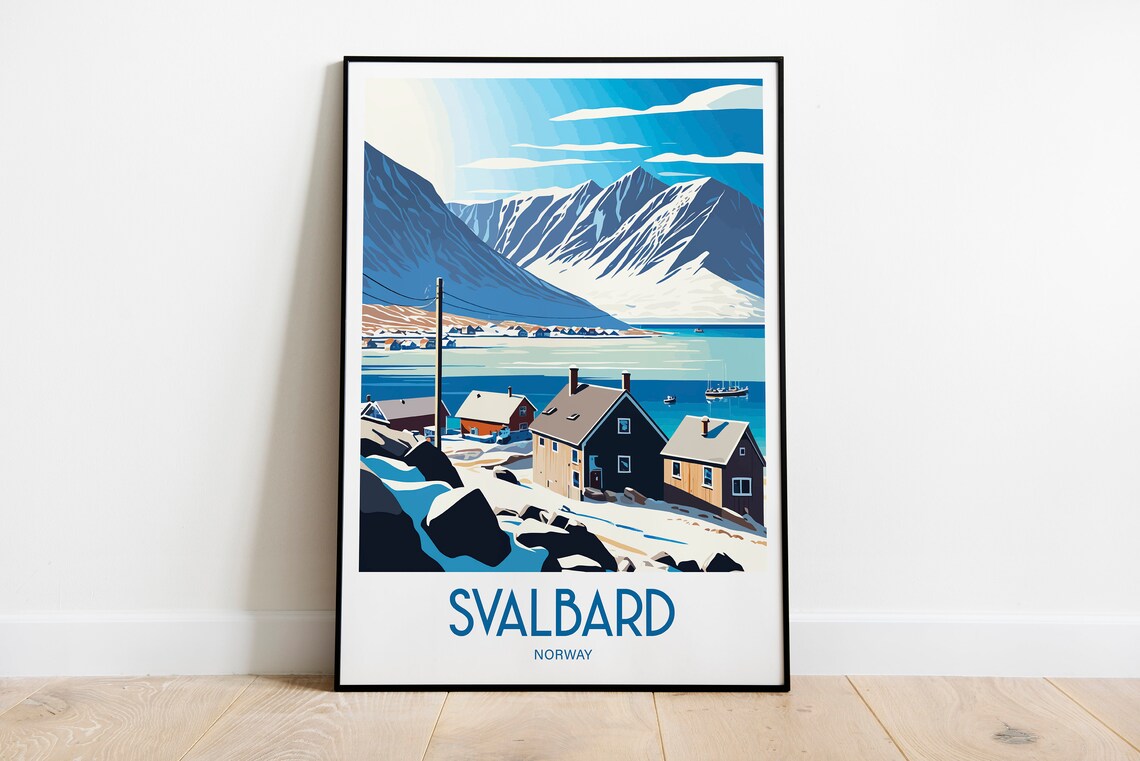 Svalbard Travel Poster, Norway Wall Decor