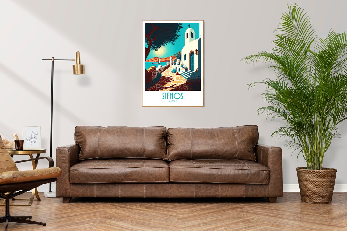 Sifnos Greece Island Travel Poster Vintage Seaside Village Art - Image 3