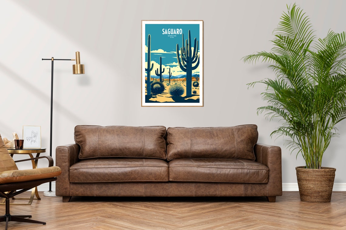 Saguaro National Park Travel Print National Park Travel Art Saguaro Travel Print Usa National Park Saguaro Travel Poster - Image 3