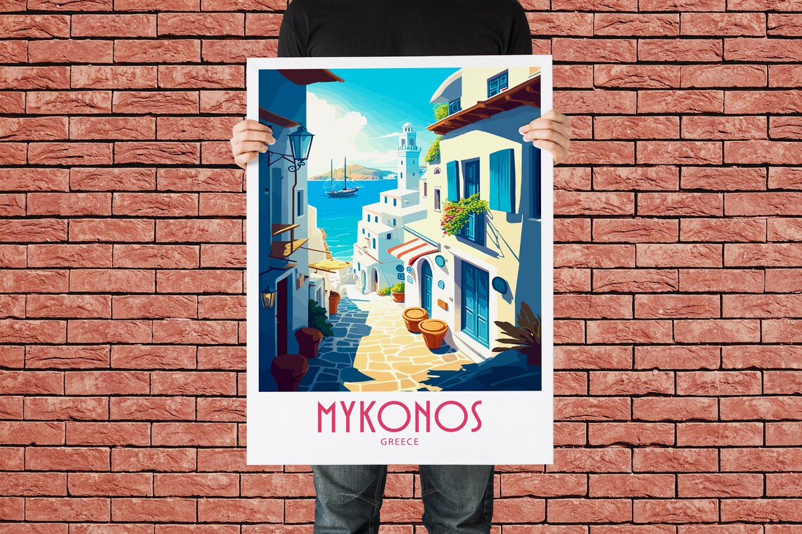 Mykonos Greece Gift For Art Lovers Travel Poster - Image 2
