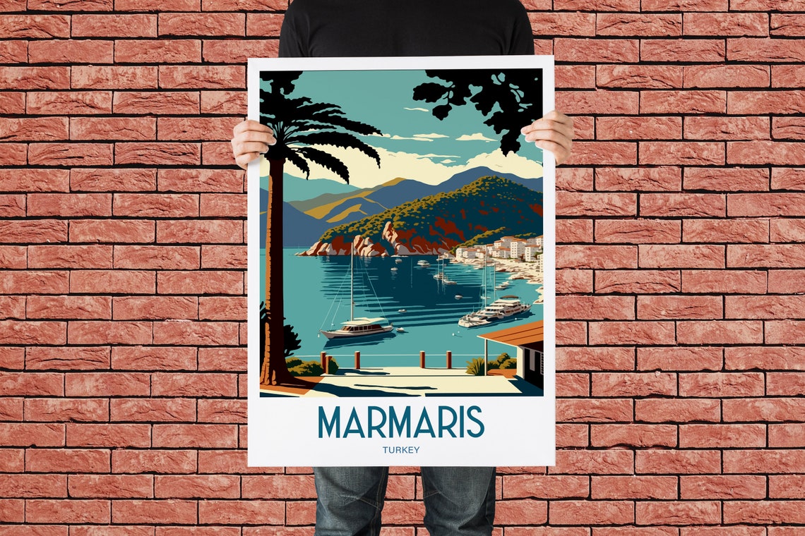 Marmaris Travel Print Wall Art Marmaris City Travel Poster Gift For Marmaris Turkey Wall Art Turkey City Wall Art Turkey Marmaris Art Print - Image 3