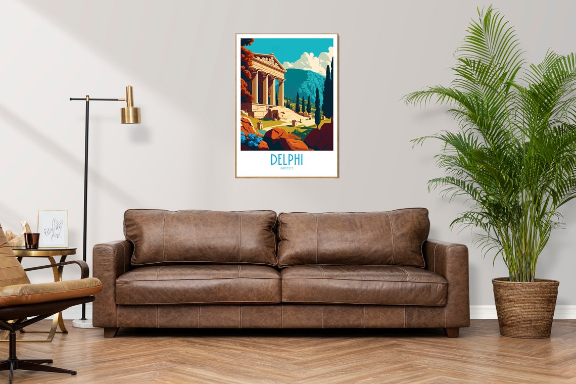 Delphi Greece Ancient Temple Ruins Mountain Vintage Travel Poster - Image 3