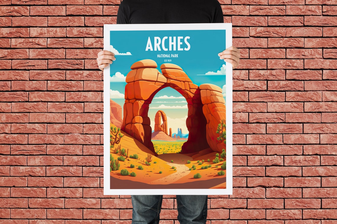 Arches National Park Travel Print National Park Travel Art Arches Travel Print Usa National Park Arches Desert Travel Poster - Image 4