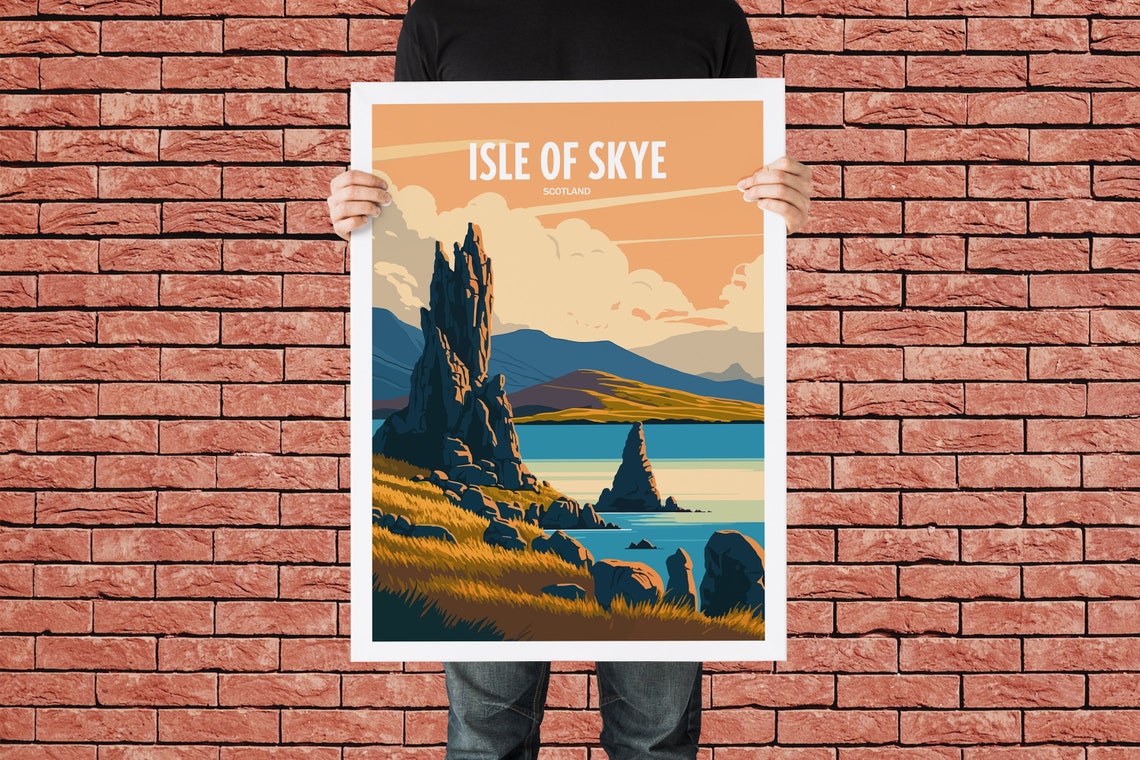 Isle Of Skye Travel Poster For Isle Of Skye Birthday Gift For Travel Print Lovers Scotland Travel Poster For Isle Of Skye Birthday Gift - Image 3
