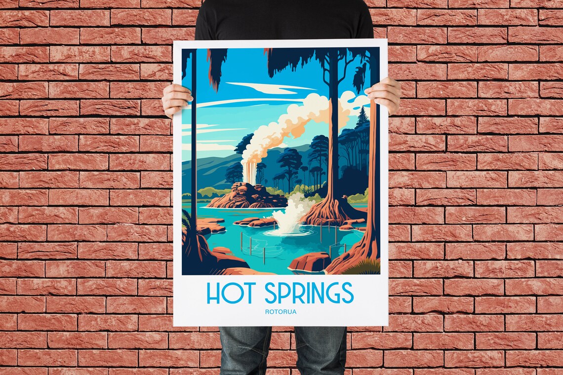 Hot Springs Rotorua, New Zealand Travel Poster - Image 2