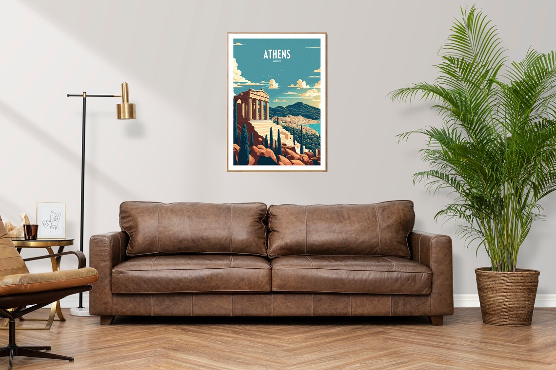 Athens Greece Retro Travel Poster, Acropolis - Image 2