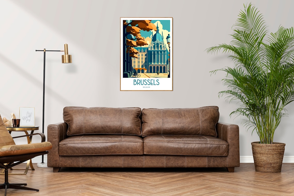 Brussels Belgium Travel Poster, Europe City Art Print - Image 2