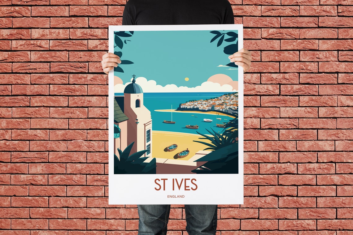 St Ives England Cornish Harbor Beach View Retro Travel Poster - Image 4