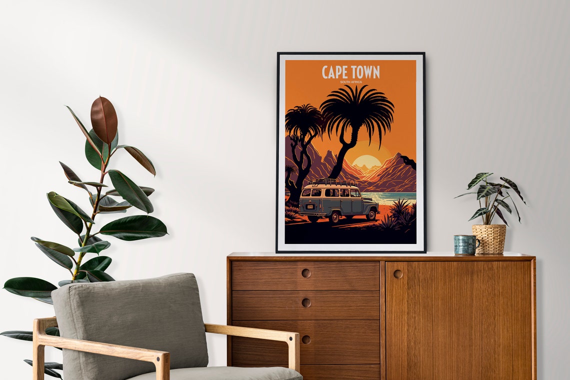Cape Town South Africa Travel Print Cape Town Sunset Travel Art Cape Town Coast Travel Print South Africa Coastal Travel Poster - Image 3