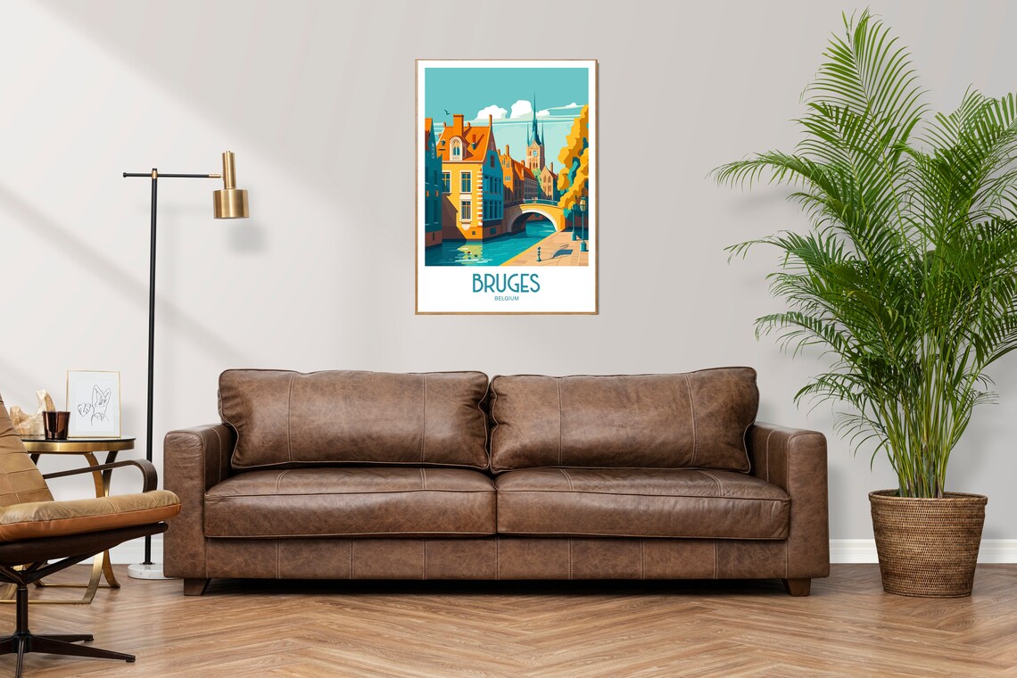 Bruges Travel Poster, Belgium City Art Print - Image 3