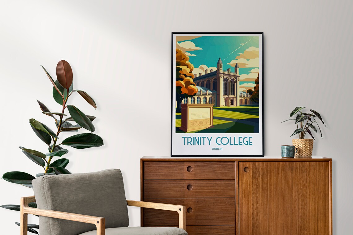 Trinity College Dublin Travel Poster, City Art - Image 4