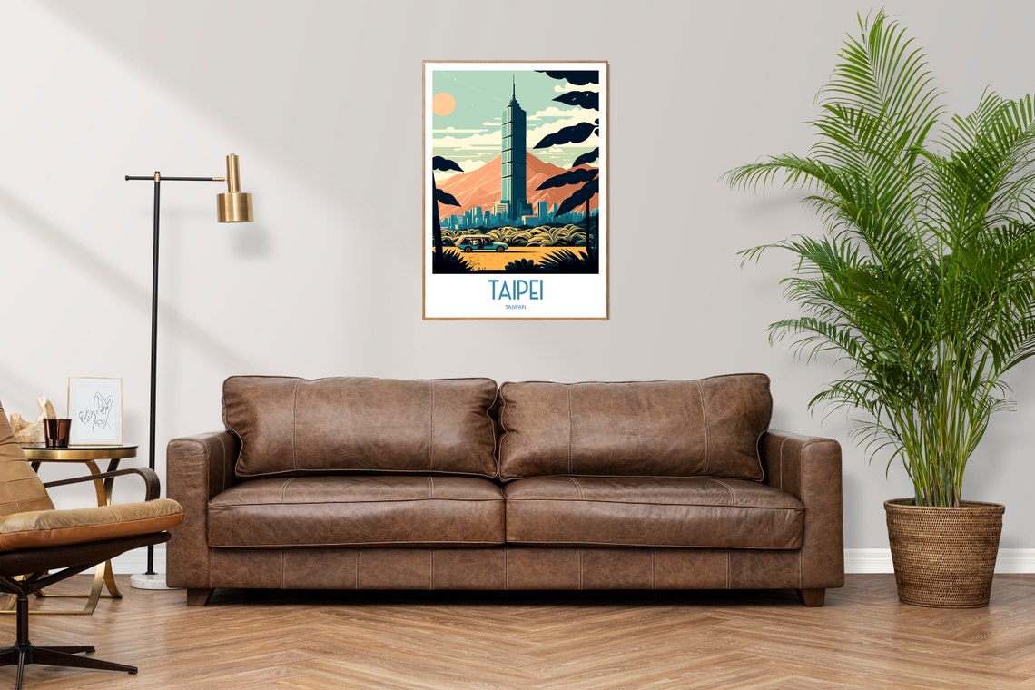 Taipei Taiwan Travel Print Wall Art Taipei Travel Poster Gift For Taipei Art Taiwan Wall Art Print Taipei Skyscraper Art Taiwan Skyline Art - Image 2
