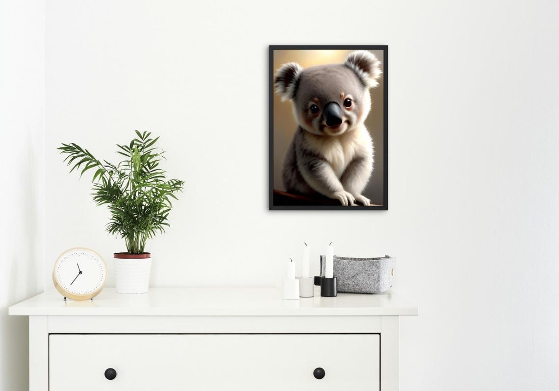 Baby Koala Wall Art Home Decor Cute Animal Painting Living Room Art - Image 4
