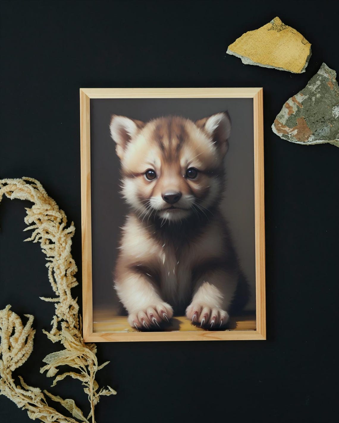 Baby Wolverine Wall Art Home Decor Cute Animal Painting Living Room Art