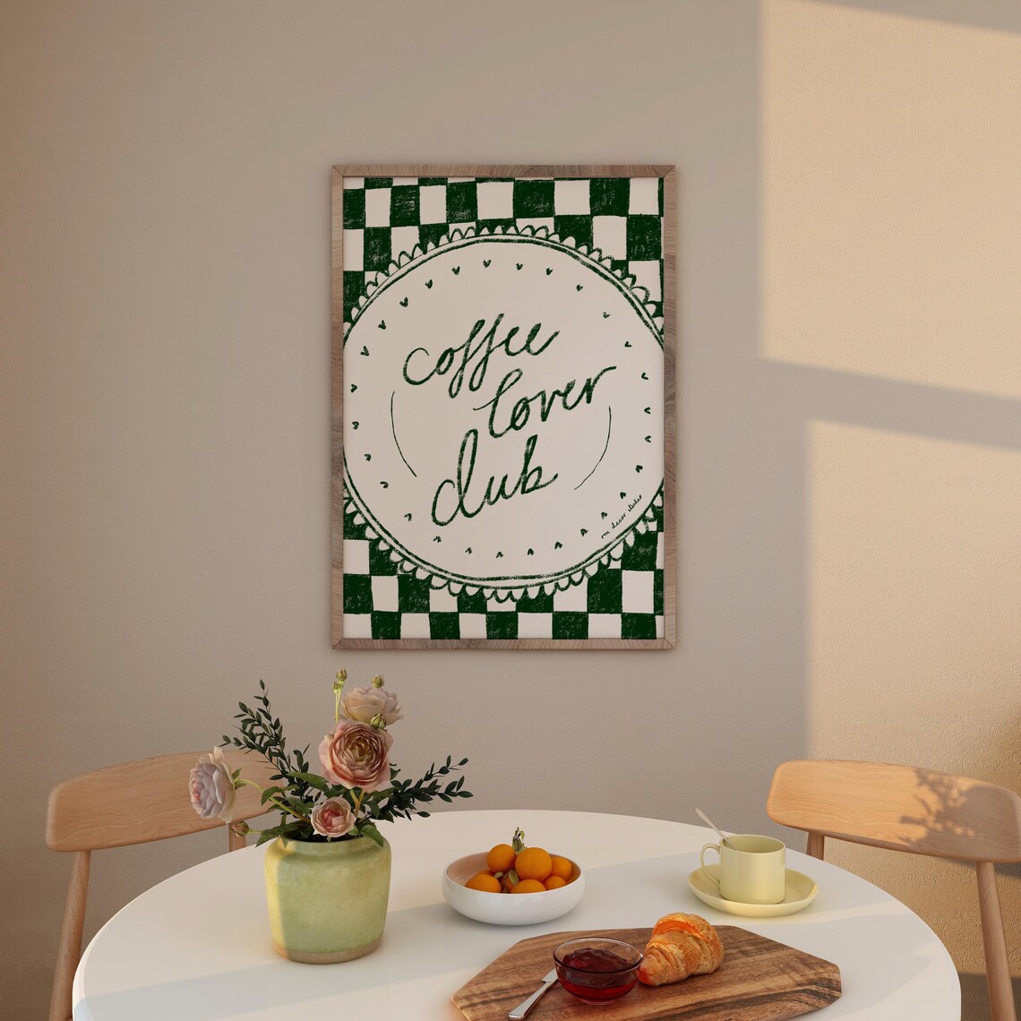 Coffee Lover Club Vintage Retro Mid-Century Poster