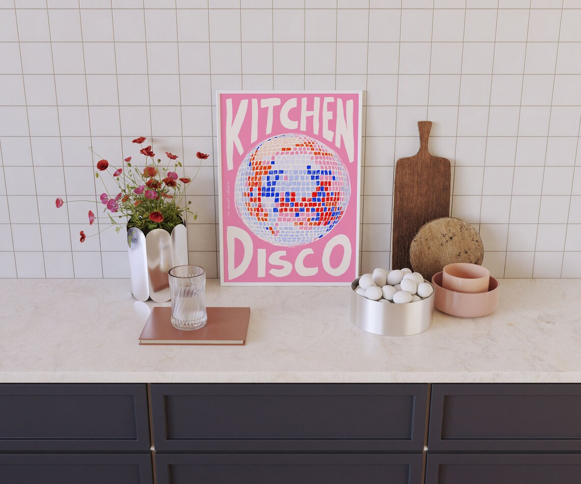 Kitchen Disco Poster Print, Boho Retro Decor - Image 3
