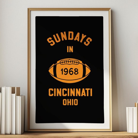 Retro Ohio Sports Team Print Ohio Art Wall Decor Travel Ohio Wall Art Gift For Traveler Cincinnati Ohio Travel Print Ohio Sign Football
