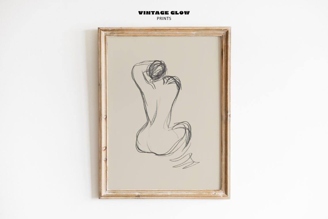 Minimalist Female Figure Line Drawing Modern Sketch Art Poster