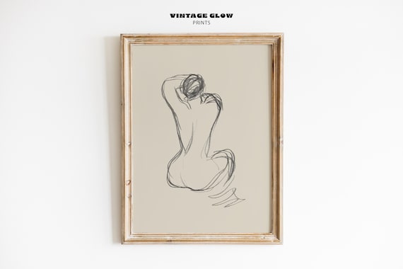 Minimalist Female Figure Line Drawing Modern Sketch Art Poster