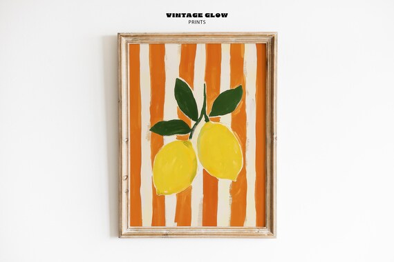 Lemon Art Print, Modern Kitchen Wall Decor