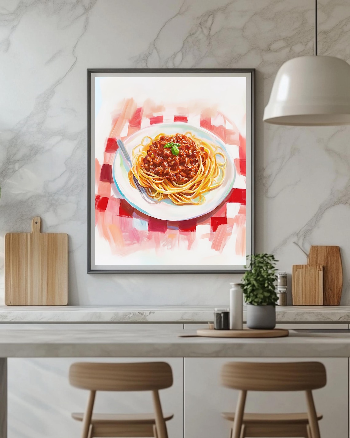 Spaghetti Bolognese Plate Italian Pasta Food Kitchen Art Poster - Image 3