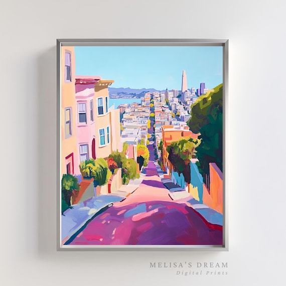 San Francisco Cityscape Print Modern Coastal Home Decor