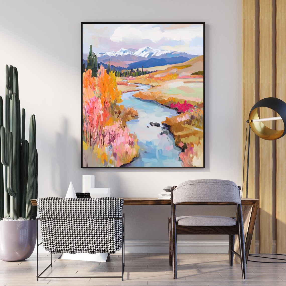 Autumn Landscape Art Print, Rustic River Scene - Image 5