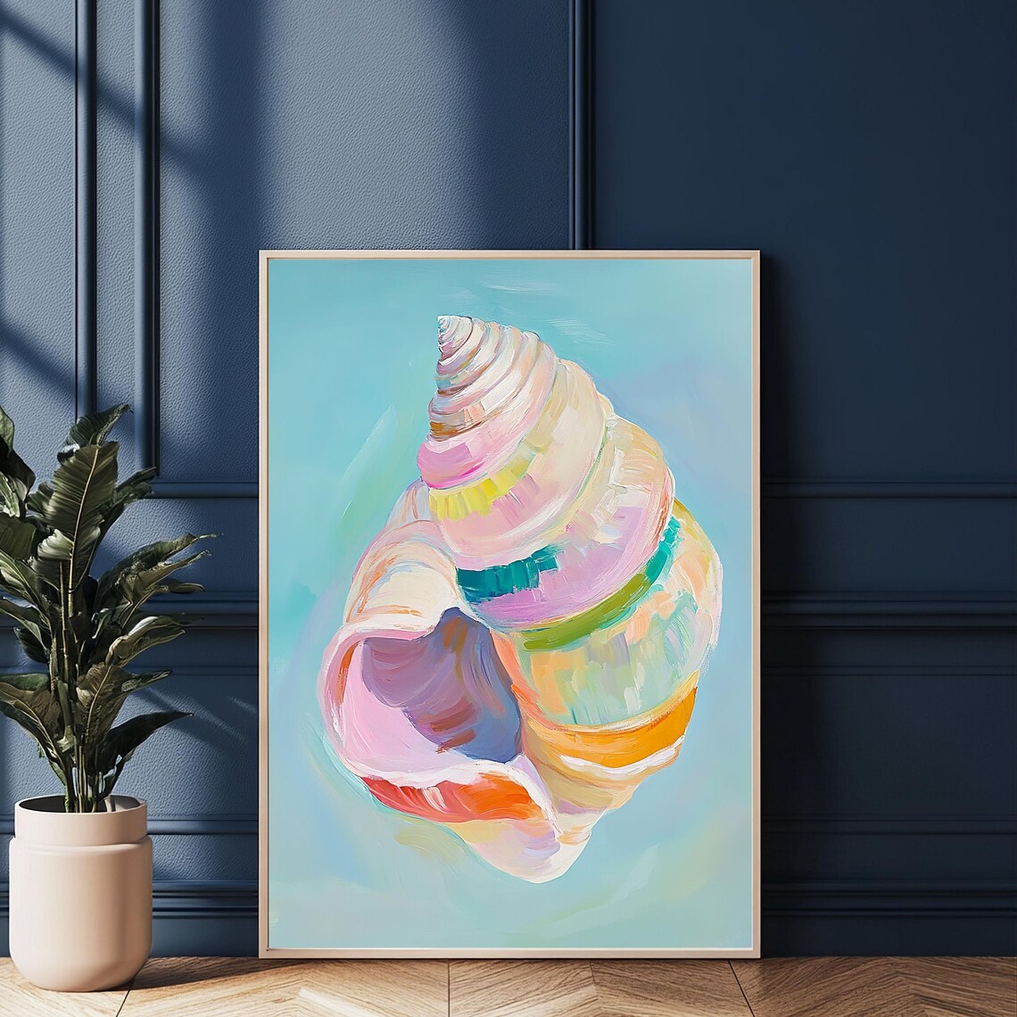 Colorful Seashell Poster Print, Coastal Boho Decor - Image 2