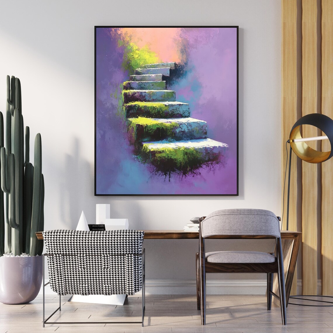 Abstract Stairway, Mystical Mossy Steps Art Print - Image 4