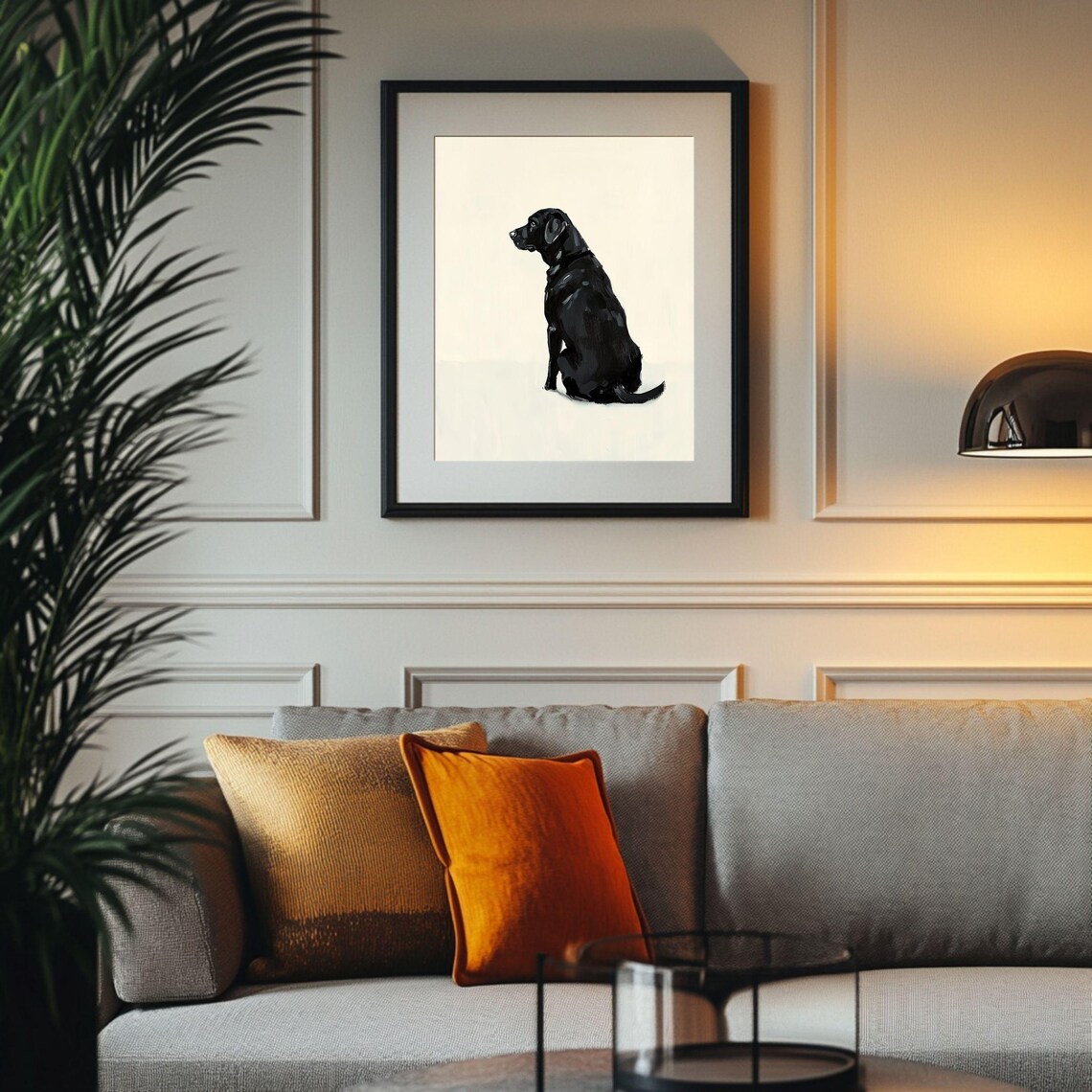Black Labrador Dog Minimalist Portrait Art Print - Image 2