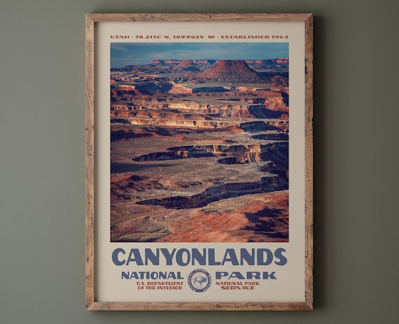 Canyonlands National Park Utah Desert Canyon Vintage Photo Art Poster