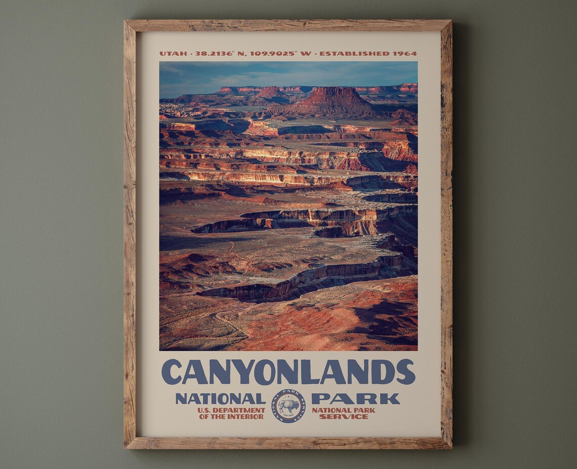 Canyonlands National Park Utah Desert Canyon Vintage Photo Art Poster