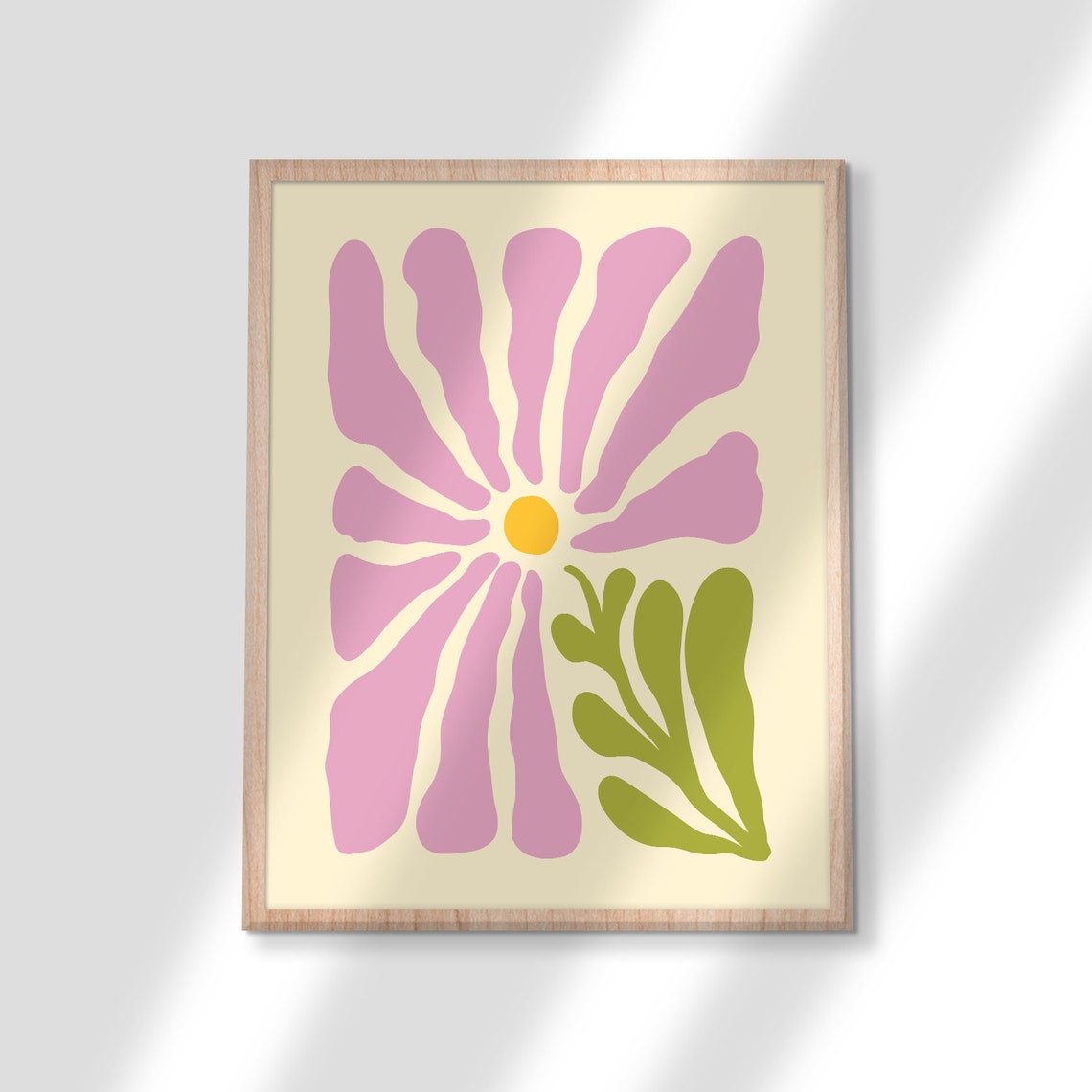 Abstract Pink Flower Boho Poster Retro Botanical Room Wall Decor - Image 3