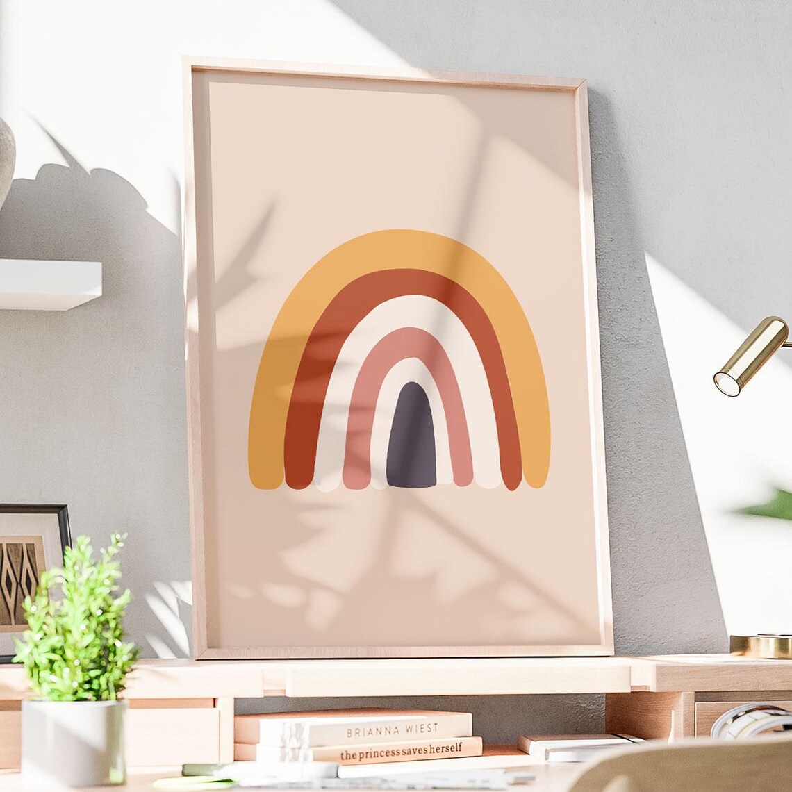 Rainbow Print Bohemian Rainbow Art Nursery Decor Kids Room Art Cute Modern Boho Print Home Wall Art Instant - Image 2