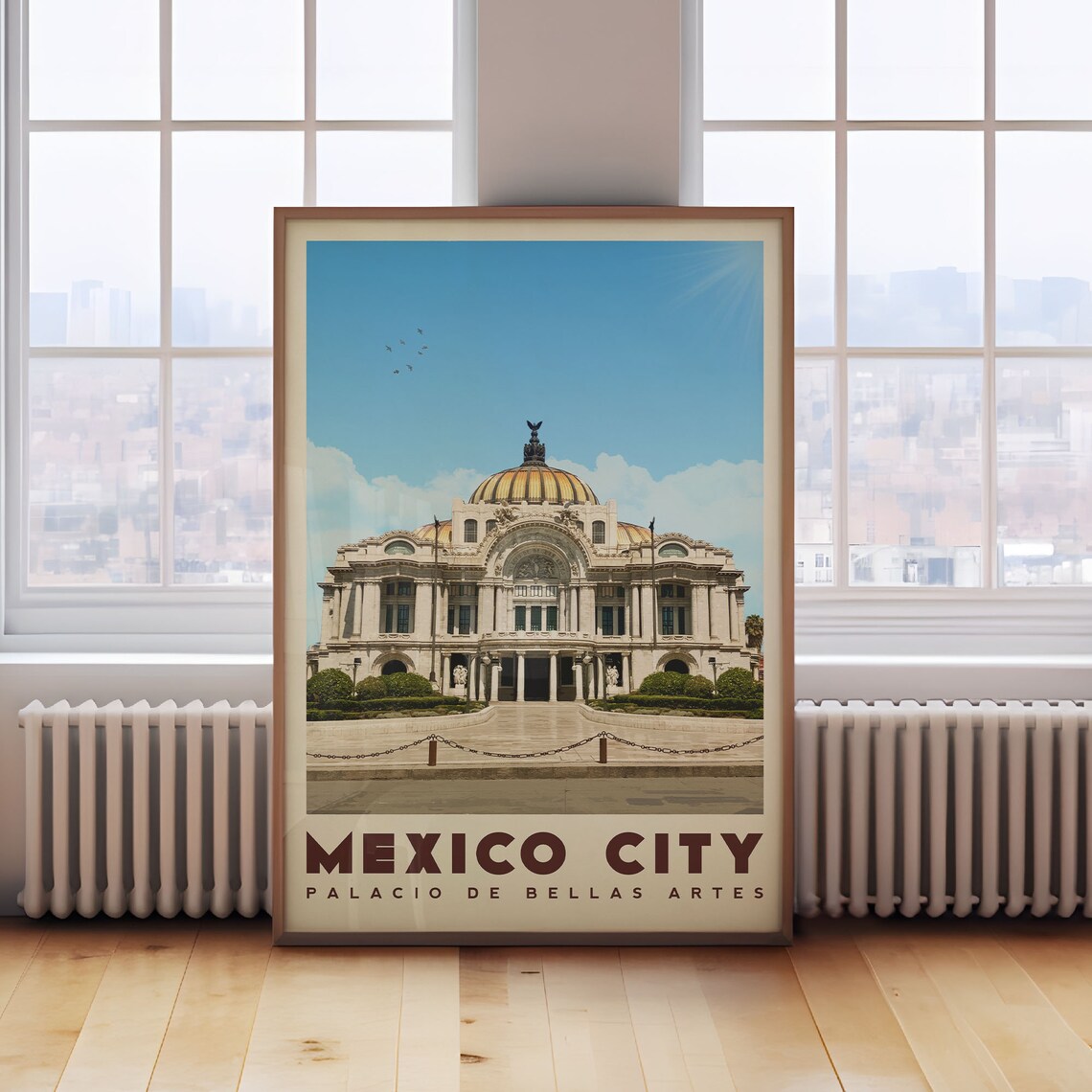 Mexico City Travel Poster Print, Map Gift Decor