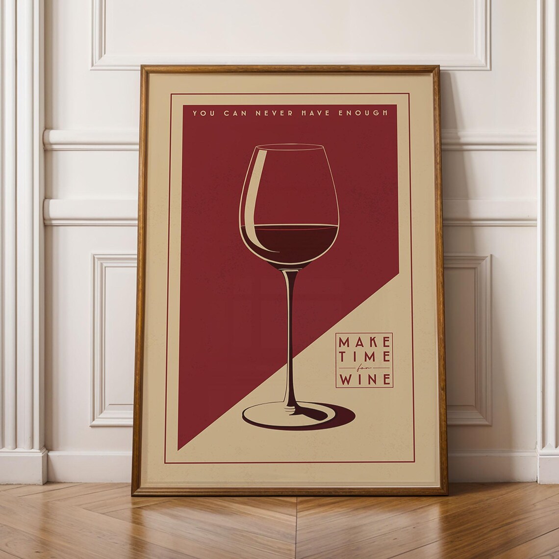 Wine Print Poster, Mid-Century Cocktail Art
