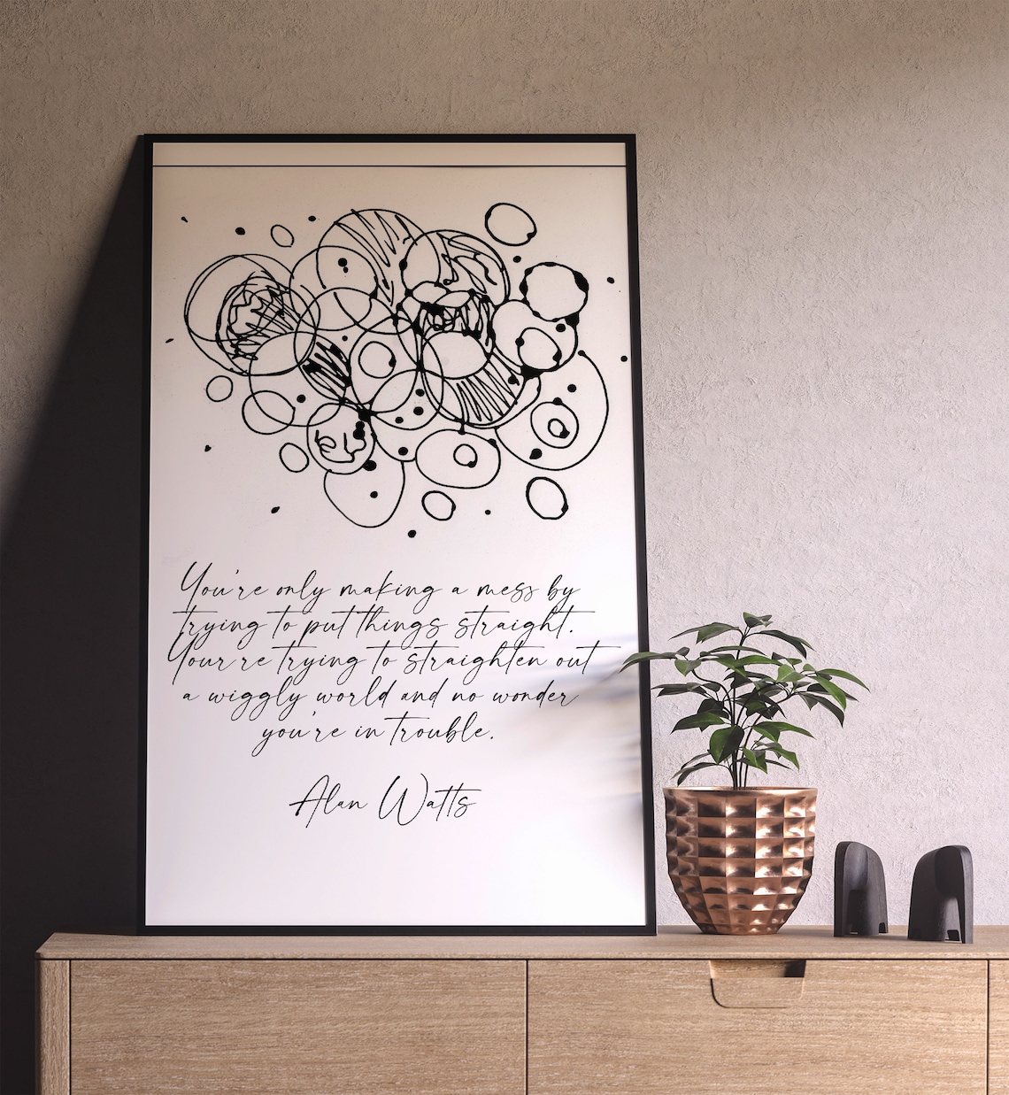 Wiggly World by Alan Watts, Bohemian Art Print