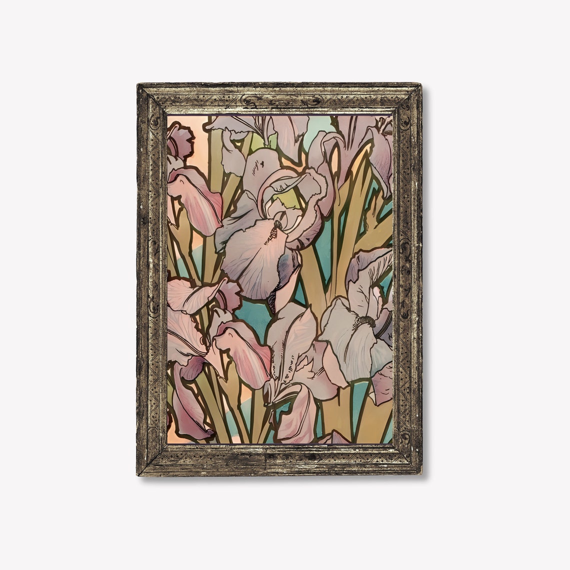 Vintage Mucha Floral Lilies Art Nouveau Art Print - Image 2