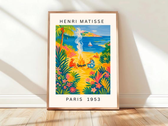 Women At The Beach Matisse Wall Art Tropical Beachy Decor Preppy Y2k Summer