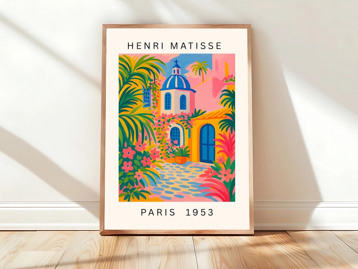 Henri Matisse Paris 1953 White Church Blue Dome Tropical Garden Poster