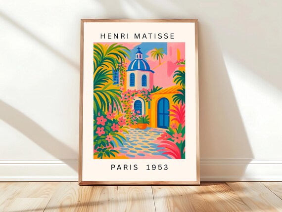 Henri Matisse Paris 1953 White Church Blue Dome Tropical Garden Poster