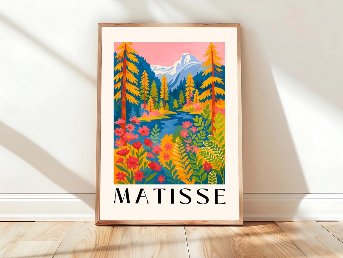 Henri Matisse Alpine Mountain Lake Golden Pines Wildflower Poster