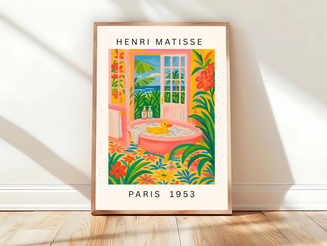 Rubber Duck In Pink Bathtub Henri Matisse Paris 1953 Tropical Poster