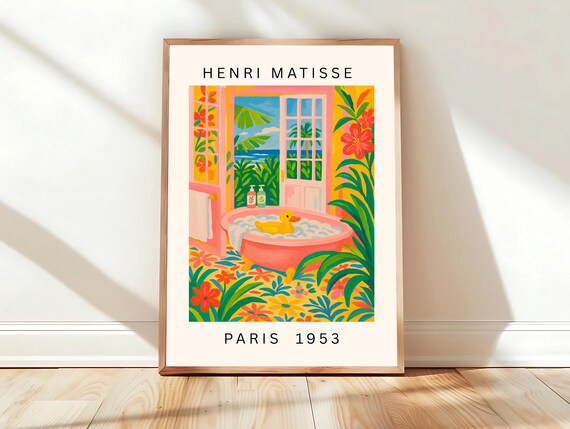 Rubber Duck In Pink Bathtub Henri Matisse Paris 1953 Tropical Poster