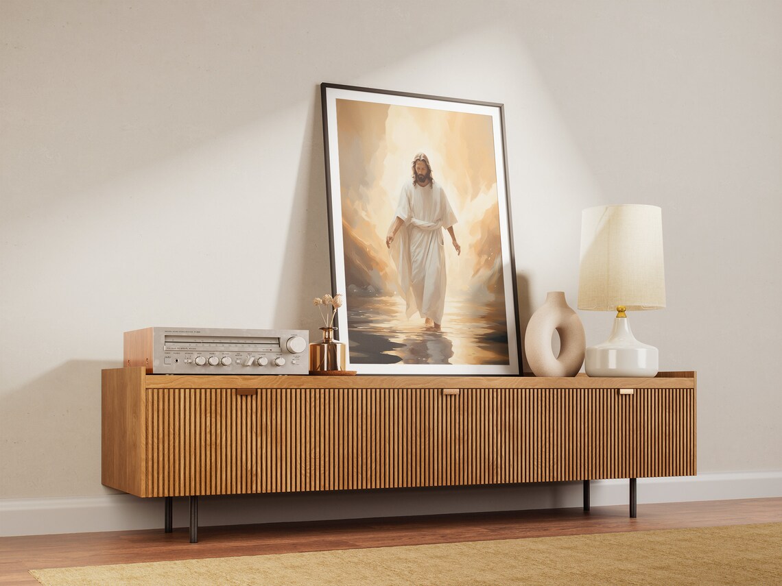 Jesus Christ Walking on Water, Christian Sketch Art - Image 2
