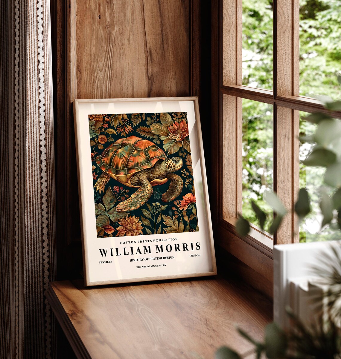 Sea Turtle William Morris Mid-Century Modern Art Print - Image 4