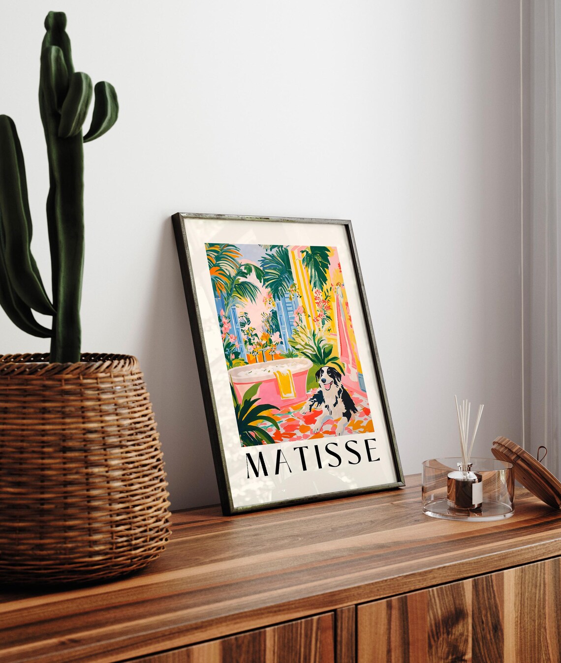 Border Collie Bathroom Art Print, Matisse-Inspired - Image 3