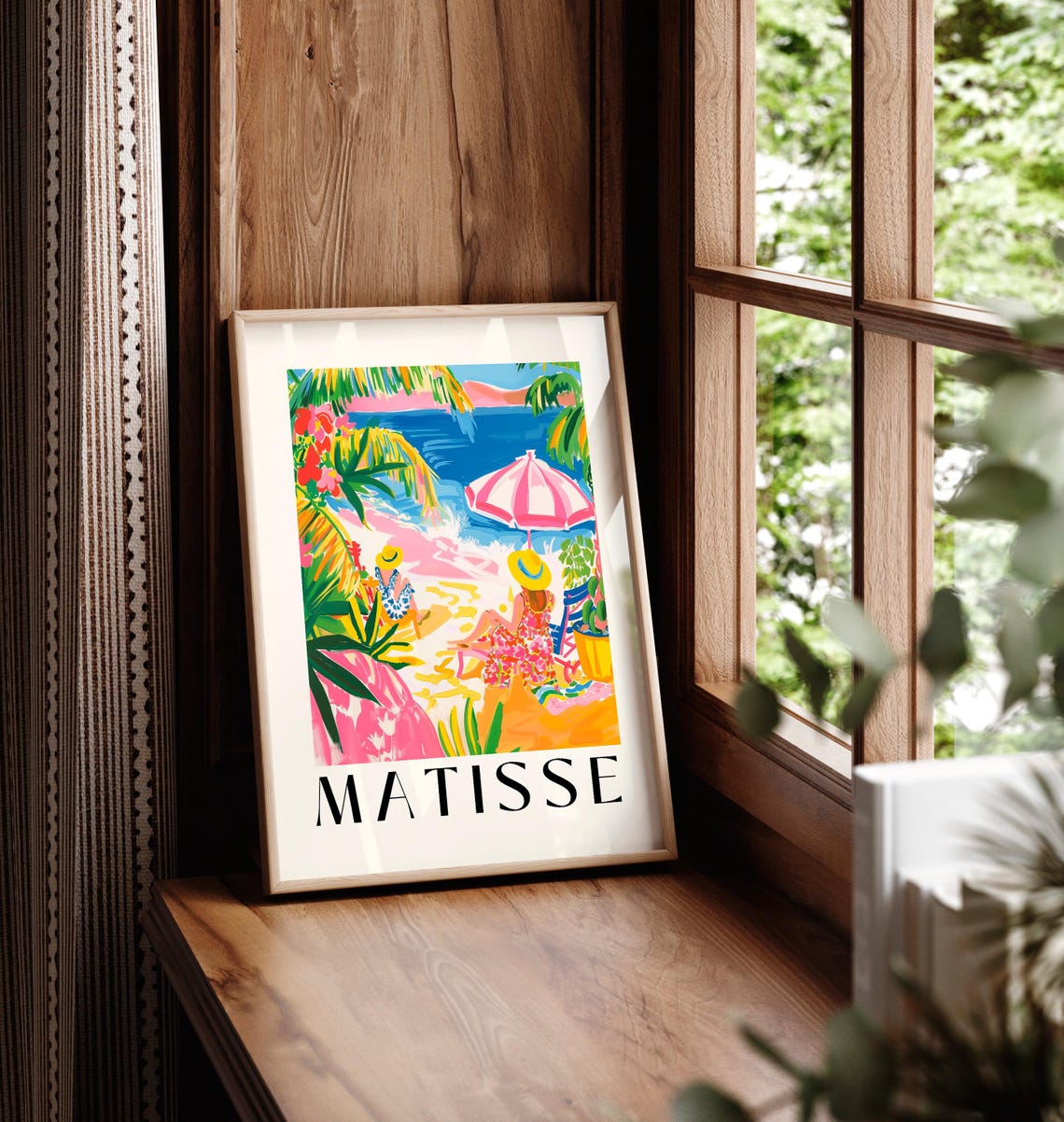 Matisse Style Two Women Relaxing on Tropical Beach Summer Art Poster - Image 5